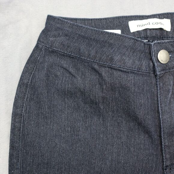 Mind Code Pants Womens 1 Black High Waist Flat Front Straight Leg Jegging - Picture 13 of 16